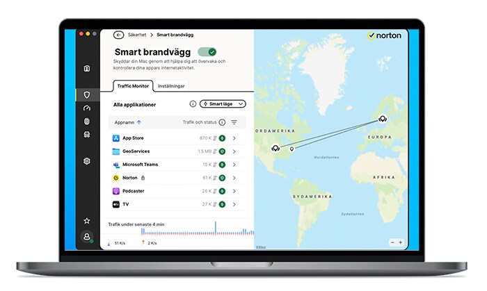 Bild av macbook där Norton Security inte är konfigurerat.